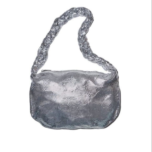 Zara Handbags - ZARA SPARKLY SHOULDER BAG SILVER | 6374/010